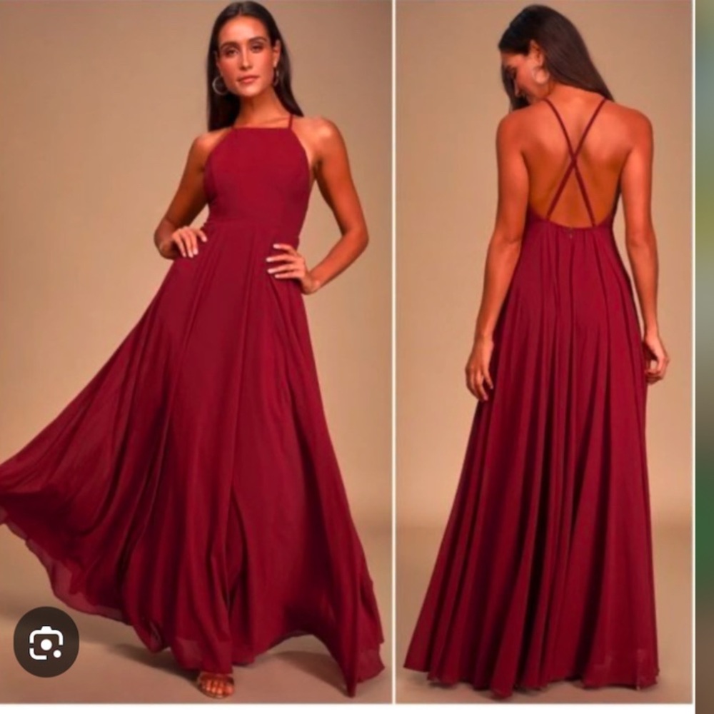 LILUS Mythical Kind of Love Wine Red Maxi Dress